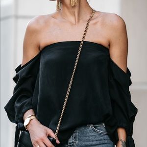 Club Monaco Black Velvet Liki Top